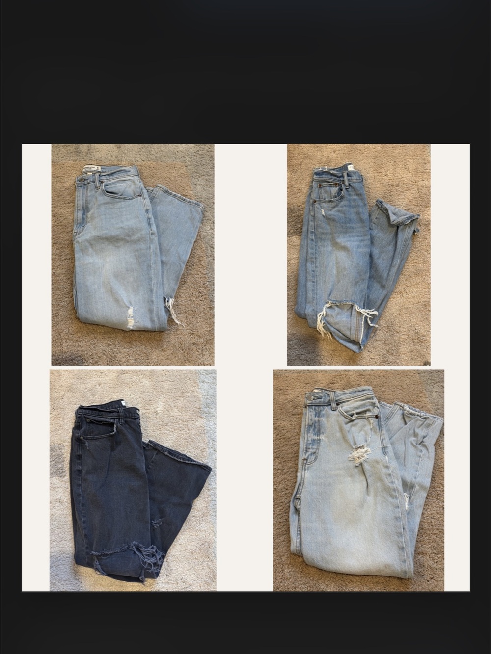 **BUNDLE OF 4** Abercrombie & Fitch Light Blue and Washed Black Jeans